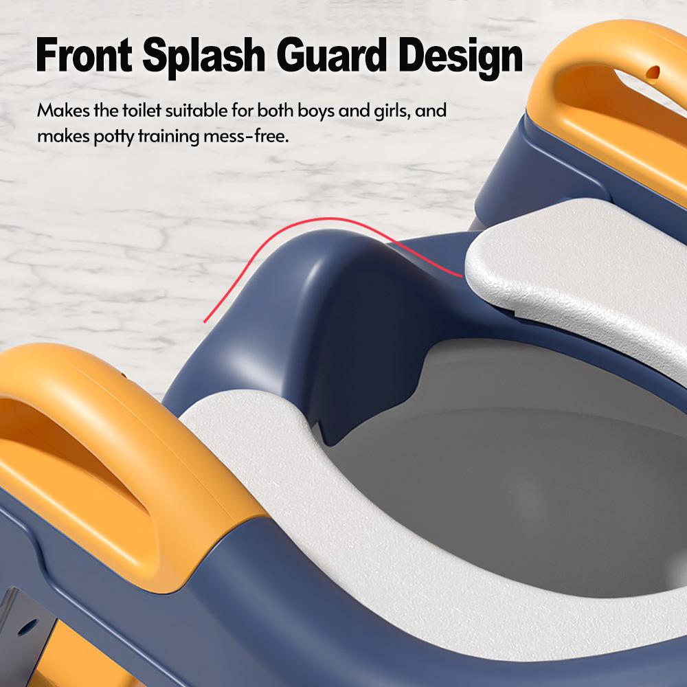 Kids Potty Training Seat Comfortable Safe Toilet Trainer with Adjustable Step Stool Ladder PVC Soft