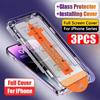 3Pcs Dust Free Installation Screen Protector  for IPhone 16E 15 14 13 12 11 Pro Max Plus Mini XR X XS Tempered Glass