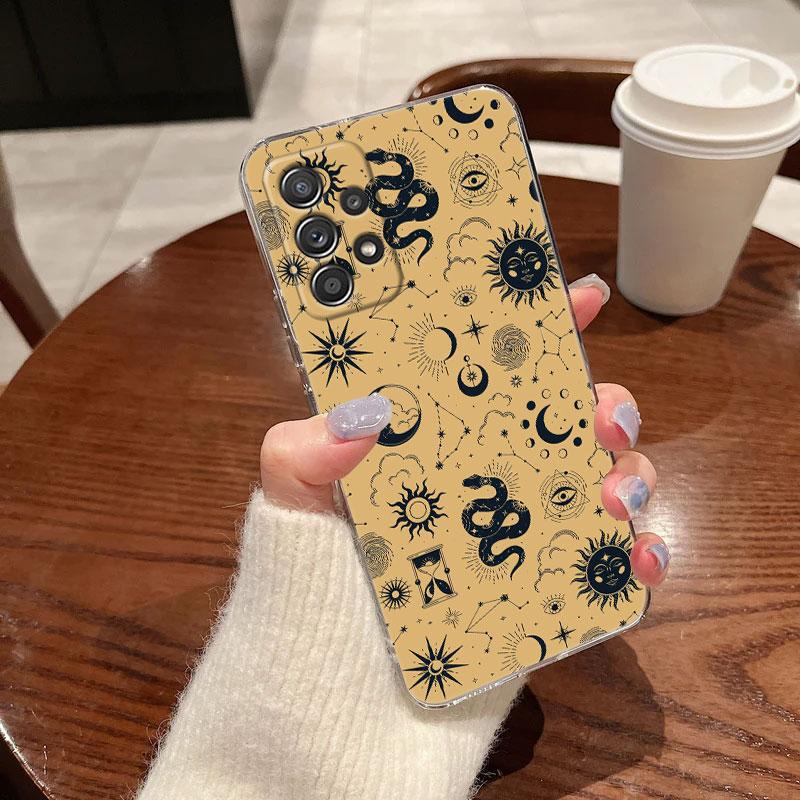 Чехол для телефона с картой Таро Солнце и Луна, Астрология, Магия, для Samsung Galaxy A56 A57 A37 A55 A54 A36 A35 A26 A25 A16 A17 A07 A52 A21s