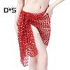Belly Dance Hip Scarf Sequin Woven Wrap Skirt Hollow Out Mini Skirt Waistband Oriental Indian Dancer Sash Performance Carnival Costume Accessory