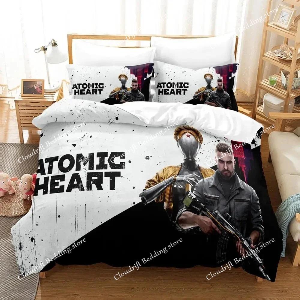 Комплект постельного белья Game Atomic Heart для мальчиков и девочек, двуспальный, пододеяльник, наволочка, детская, взрослая, мода, домашний текстиль