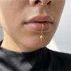 Готический Панк Нержавеющая Сталь Фейк Кольцо для Губ Для Женщин Хрустальный Циркон Лист Геометрический Подвеска Клипса для Губ Без Прокола Шарм Украшение для Тела
