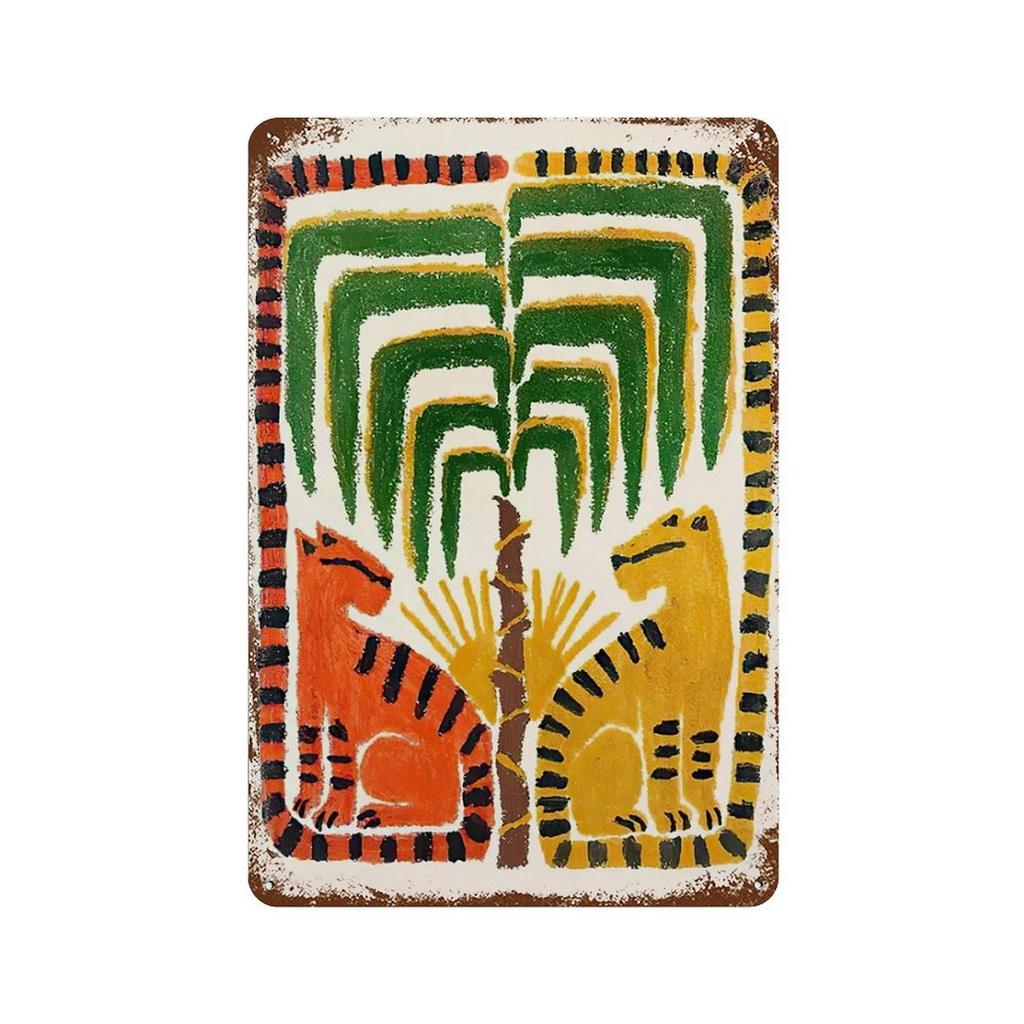 Винтажные металлические плакаты знаки абстрактный Древний Египет змея леопард плакаты красочное животное настенное искусство декор для гостиной домашнего бара