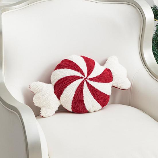 Рождественская подушка в форме сердца в форме леденца, яркий цвет, праздничная новогодняя вечеринка