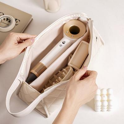 Новая сумка для хранения фена из стеганого хлопка с ручкой, сумка для хранения плойки большой вместимости, портативный мягкий чехол для переноски в путешествиях