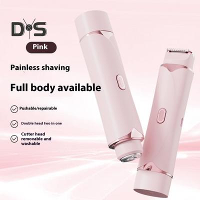 Женская электробритва с двумя головками, светодиодный дисплей, USB-перезаряжаемая, IPX7, водонепроницаемая, портативная, для лица, тела, зоны бикини, рук, ног, эпилятор, бритва