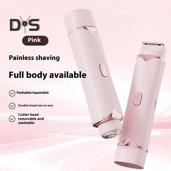 Женская электробритва с двумя головками, светодиодный дисплей, USB-перезаряжаемая, IPX7, водонепроницаемая, портативная, для лица, тела, зоны бикини, рук, ног, эпилятор, бритва