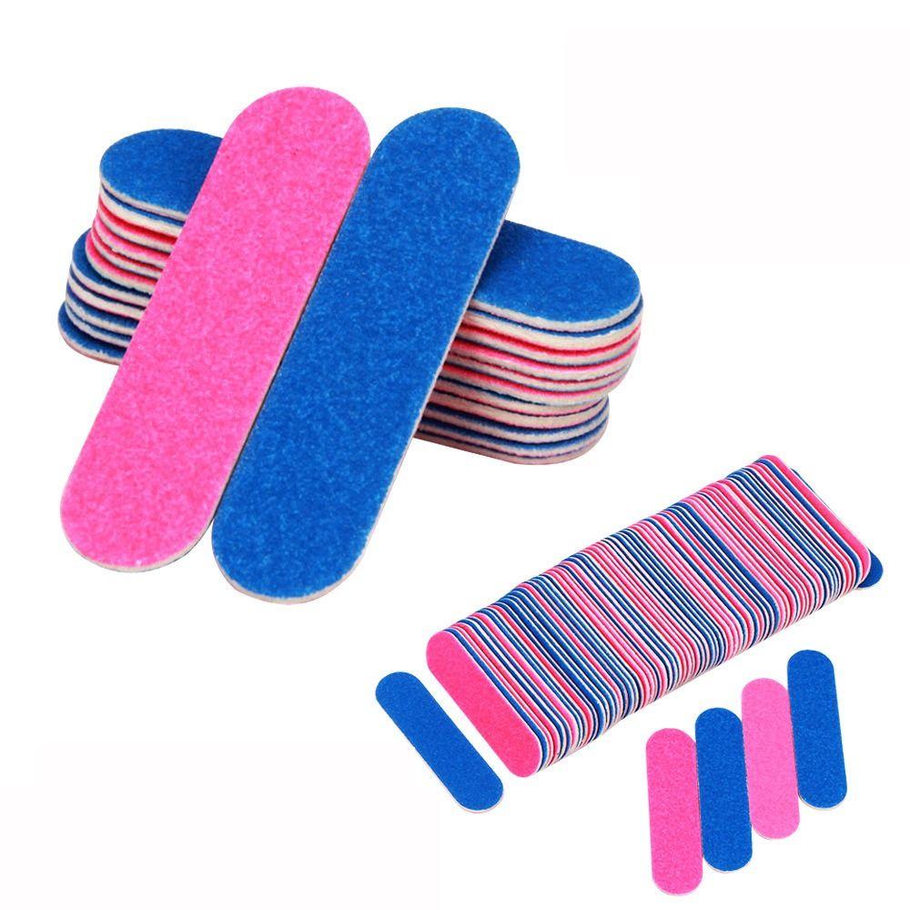 100 pcs Single-use Wood Chip Nail File Blue Veneer File Professional Disposable Nail Files  Women