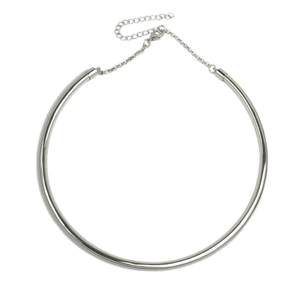 Silver Round Collar Neck Ring Metal Neck Ring Necklace Fashion Round Necklace For Women Men