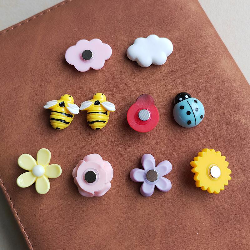 10 шт. смешанные магниты на холодильник с изображением пчелы, божьей коровки, цветка, облака, аксессуары для домашнего офиса, милый магнитный стикер на холодильник