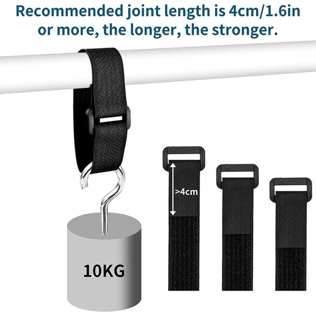 Adjustable Fastening Hook And Loop Straps With 25 Buckles Free Cut Length Cord Straps For Sewing And Cable Wire Manageme