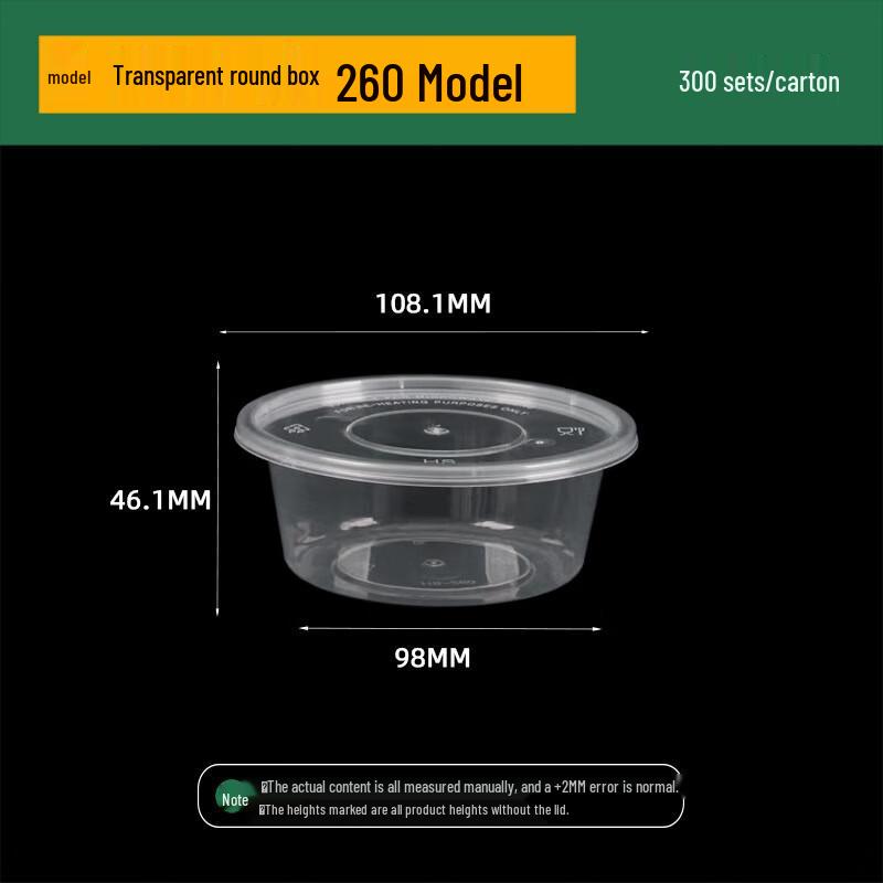 ZISIZ Disposable Transparent Round Meal Prep Bowls with Lids