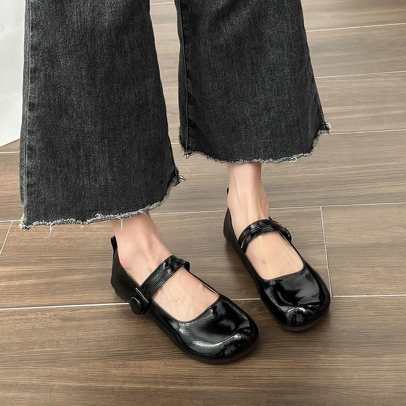 Простые серебристые туфли Мэри Джейн на толстом французском каблуке, женские летние туфли 2025 года с закругленным носком и юбкой