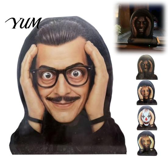 Outdoor Window Surprises Scary Peeper Hitchhiker Prop, Realistic Mask Prop for Jump Scare, Halloween Spooky Face Adults, Creepy Prank Gag Gift,