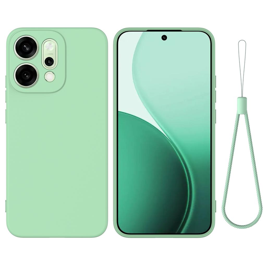 For Oppo Reno14 5G (China)/Oppo Reno14 5G (Global) Liquid Silicone Case Phone Back Cover with Hand Strap