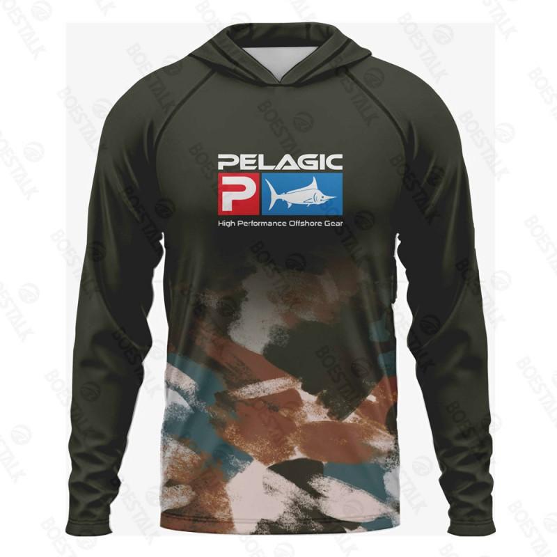 PELAGIC Long Sleeve Fishing Hoodie UV Protection Breathable Quick Dry Apparel Men