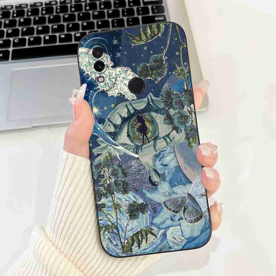 For Xiaomi Redmi Note 7 6.3" Casing Cute Cartoon Shockproof Back Cover For Redmi Note 7 note7 Flower Soft Silicone Phone Cases