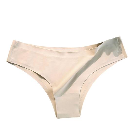 Women Panties Seamless Mid Waist Ice Silk Good Breathability Solid Color Slim Fit Thin Quick Dry Casual Sport Underpants Lady Briefs