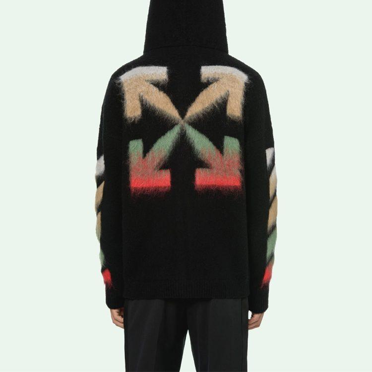 OFF WHITE SS21 Толстовки Мужские Черные С Капюшоном Несъемный Умеренный Обычный OMHA037R21KNI0011084