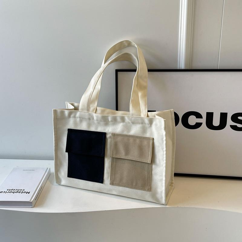 Стильная холщовая сумка-тоут большой вместимости для женщин, уличная мода, сумка через плечо