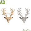 Милая брошь в виде головы лося, значок на лацкан, заколки для одежды, рождественский значок, ювелирный значок, металлическая брошь в виде оленя, мужская