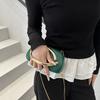 Personalized metal small bag 2025 new fashion letter design foreign style versatile women's wrist shoulder box bag