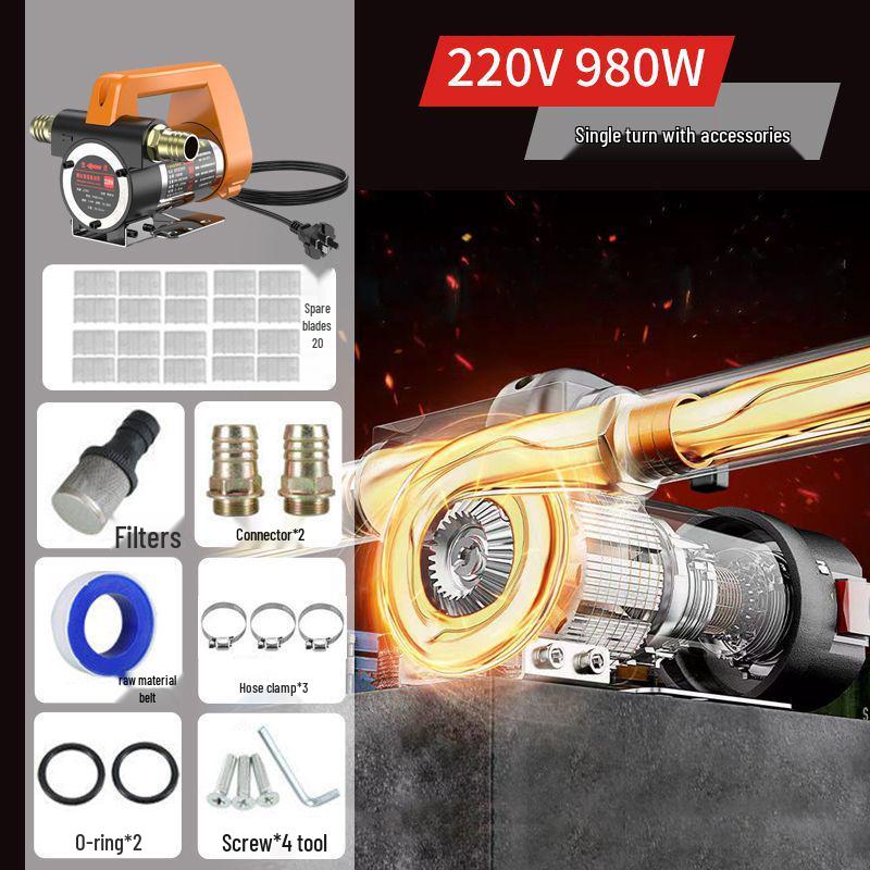 Electric Diesel Fuel & Kerosene Transfer Pump - 12V/24V/220V Self-Priming Oil Transfer Device