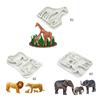 Jungle Animals Silicone Rubber Flexible Food Safe Mould Clay Resin Ceramics Candy Fondant Candy Chocolate Soap Mould