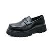 Luxury Pu Black Matt Leather Shoes Men's Business Overalls Shoes Wedding Fashion Designer Loafers Men's Thick Sole Casual Shoes