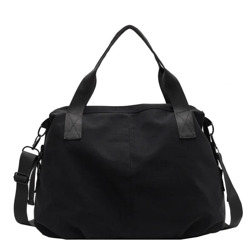 Сумки на плечо из нейлона однотонного цвета с застежкой-молнией, высококачественные сумки с внутренним карманом для женщин, швейная линия, сумки через плечо