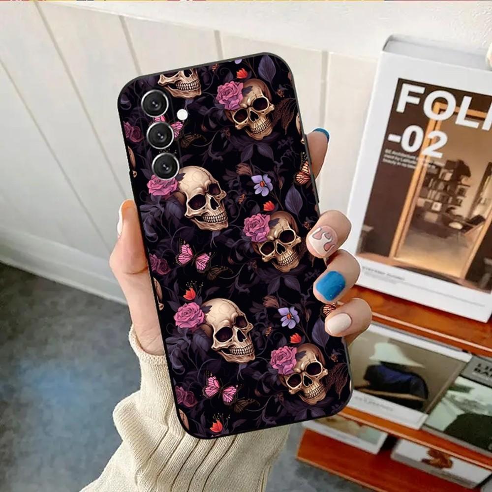 Чехол для телефона Санта Муэрте для Samsung Galaxy A13,A21s,A22,A31,A32,A52,A53,A71,A80,A91 Мягкий черный корпус