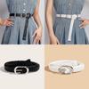 Pu Womens Black Woven Belt With Alloy Closure Design For Trendy Outfits Casual