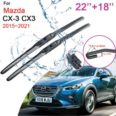 Щетки стеклоочистителя для Mazda CX-3 CX3 2015 2016 2017 2018 ~ Резиновые скребки для снега, бескаркасные автомобильные аксессуары