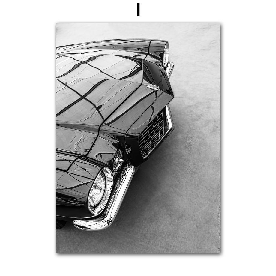 Настенная картина на холсте, черный, белый цвет, Париж, город, гоночный автомобиль, винтажный автомобиль, декор для гостиной, постеры и принты, настенная картина