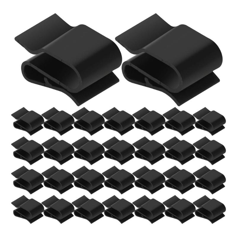 30Pieces Elegant Black Solar Wire Clip for Efficient Module Easy Installation Sturdy Plastic Materials 25x16mm