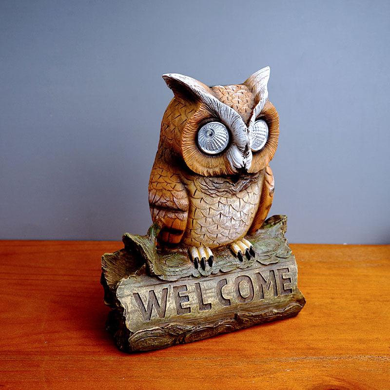 Retro Store Door Sign Hanging Welcome To Owl Decoration Courtyard Solar Lighting Landscaping Decoration Ornaments