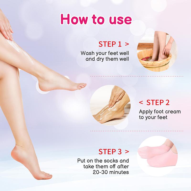 1 пара силиконовых увлажняющих гелевых носков на каблуке, отшелушивающих и предотвращающих сухость кожи ног, омоложение кожи ног, эластичные носки для ухода за ногами