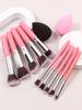 10PCS Makeup Brush set:Soft Bristle Foundation Brush,concealer Brush,eyeshadow Brush,blush Brush,contour brush+2PCS Makeupsponge