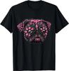 Black Pink Pug Dogs Day of The Dead Sugar Mexico Skull Dog Halloween T-Shirt Casual Short Daily Four Seasons Tees Unisexs T Shirts