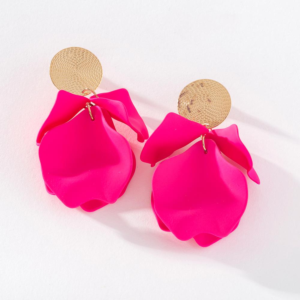 Pinkdudu Романтические 8 цветов серьги-капли с лепестками роз, элегантные весенние повседневные серьги с металлическим рисунком и цветком для женщин, подарки PD1123