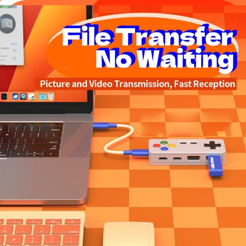 Creative Gamepad USB Hub with 2 Type C and 2 USB Port Converters for PC, Laptop, and TV Connectivitys