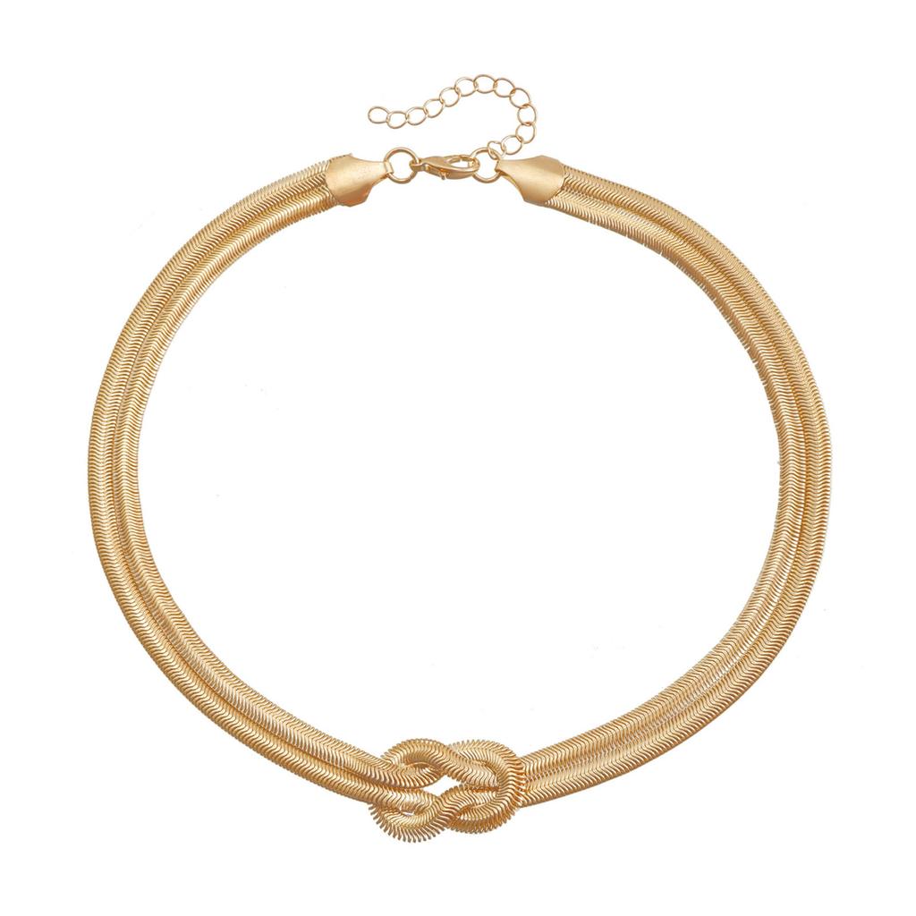 Punk Hip Hop Women's Fashionable, And Individual Knotting And Twisting Double-Layer Snake Necklace