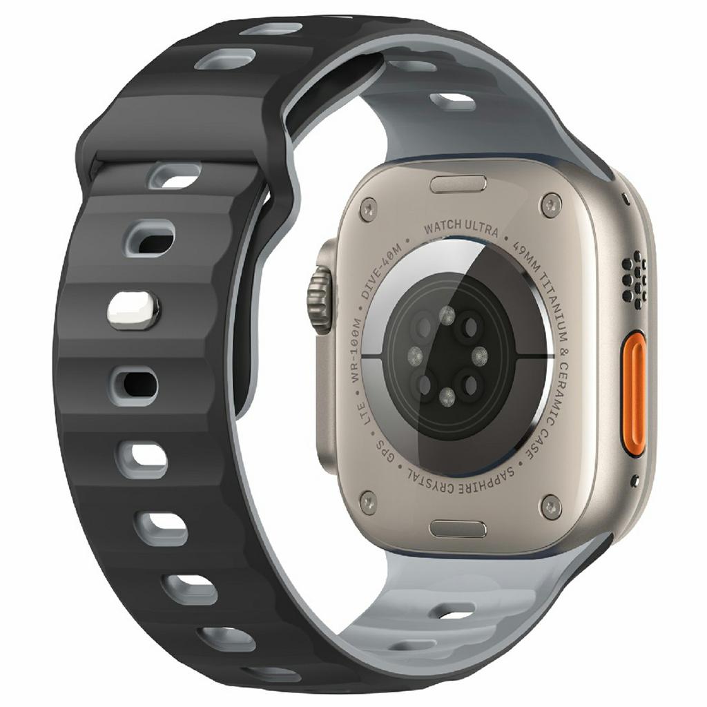 Watch Band for Apple Watch Series 10 Ultra 9 8 7 SE 6 5 4 3 2 1 46mm 49mm 45mm 44mm 42mm Dual Color Silicone Strap