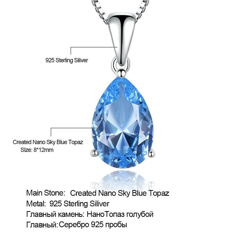 100% 925 Sterling Silver Pendant Necklace for Women High Quality Gemstone Simple Blue Emerald Wedding Party Fine Jewelry Gift