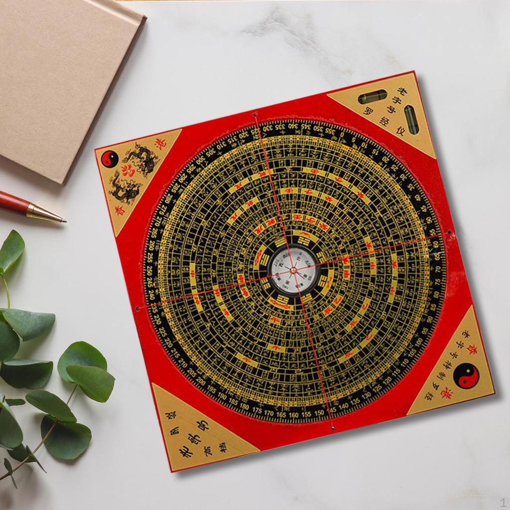 Feng Shui Compass Ancient Chinese Wooden Home Planning Professional Ornament Figurines for