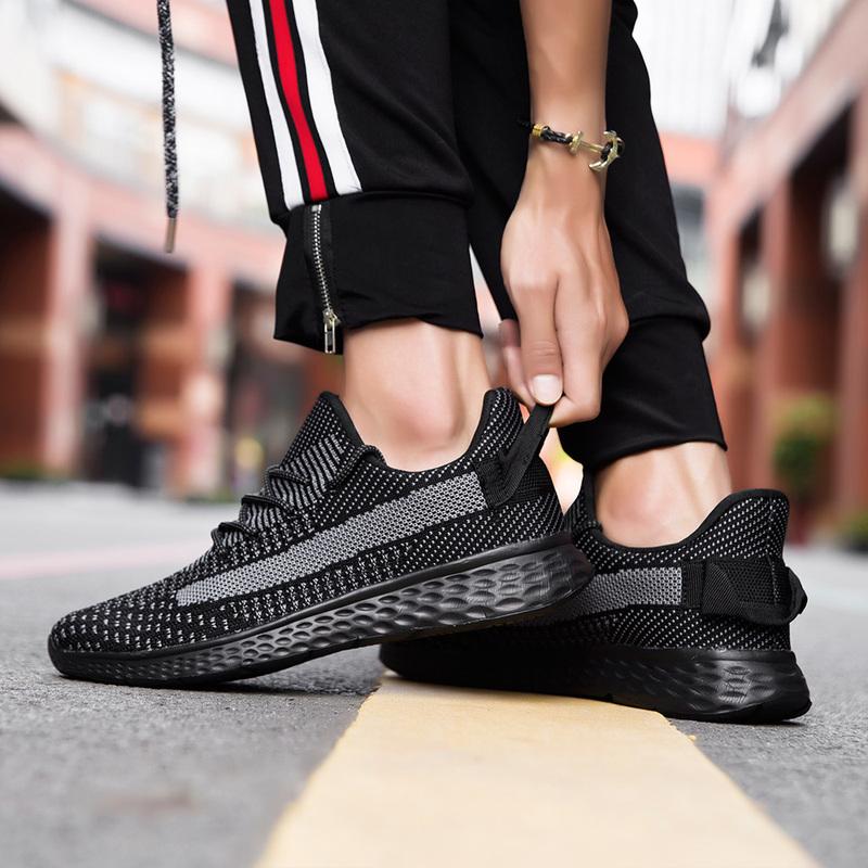 Мужская обувь большого размера 38-48, сверхлегкие кроссовки с дышащей сеткой и летающей тканью