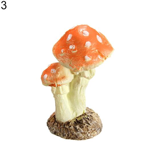 Realistic Mushroom Toadstool Miniature Ornament Fairy Garden Terrarium Dollhouse Decor for Bonsai Terrariums