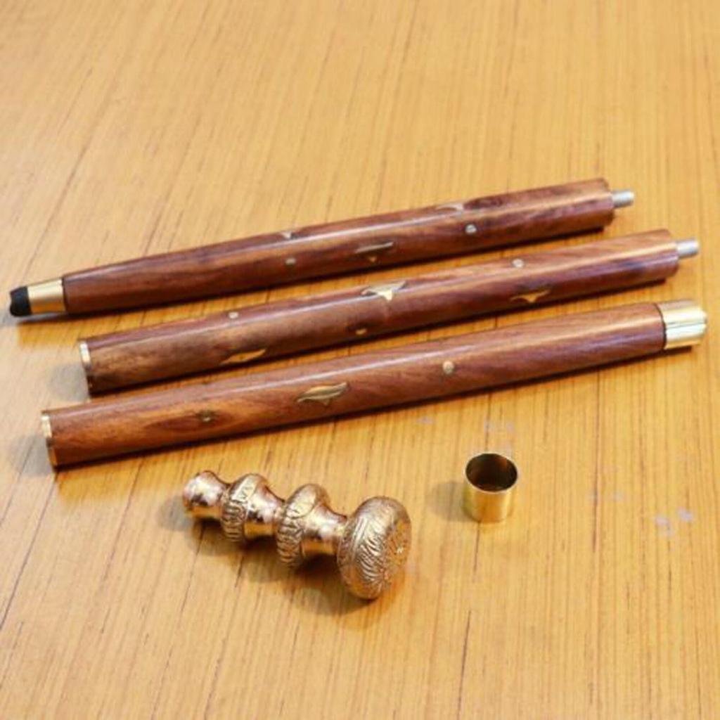 Новая деревянная трость для ходьбы с тяжелой латунной ручкой в подарок