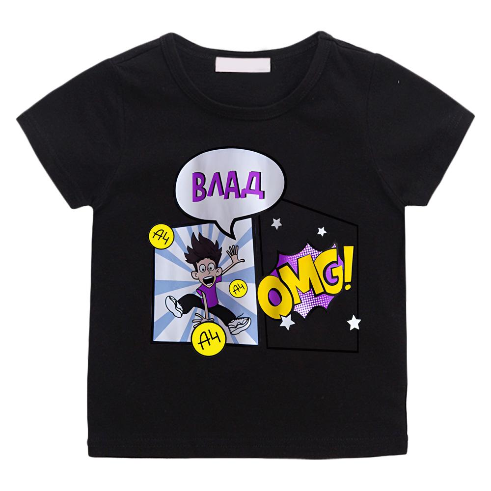 ОМГ, ФУТБОЛКА ВЛАДА Детская 100% Хлопок Футболки формата А4 Мерч GLENT Печать Повседневная Одежда для Семьи Набор Модные Топы для Мальчиков и Девочек