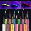12Colors Liquid Eyeliner Neon Colored Halloween Liner Eyeliner Pen Waterproof UV Blacklight Fluorescent Face Body Paint Makeup